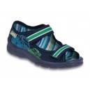 Papuče BEFADO sandálky zelený pásik