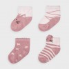 Dievčenské ponožky MAYORAL 9302 4 páry tmavoružové