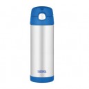 Detská Termoska so slamkou - modrá, 470 ml