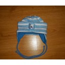 Zimná  kojenecká čiapka modrá pásik