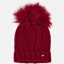 Dievčenská zimná čiapka s brmbolcom MAYORAL 10706 červená