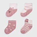 Dievčenské ponožky MAYORAL 9302 4 páry tmavoružové