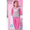 Dievčenské pyžamo- froté-šedo-ružové